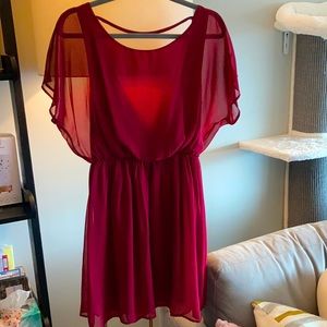 L Lush Red Wine Dress